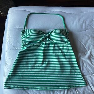 Mossimo Green and White Striped Tankini